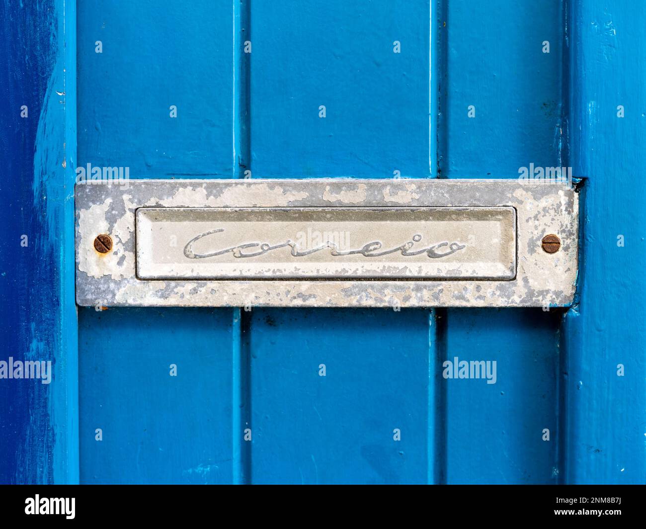 Boîte aux lettres sur une maison au Portugal Banque D'Images