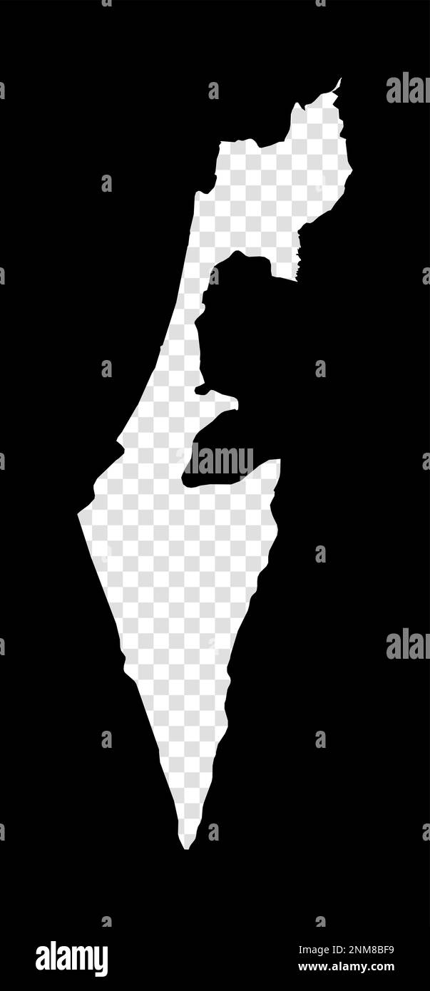 Carte stencil d'Israël. Carte transparente simple et minimale d'Israël. Rectangle noir de forme coupée du pays. Illustration du vecteur radiant. Illustration de Vecteur