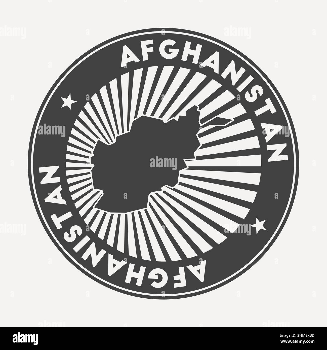 Logo rond Afghanistan. Badge de voyage vintage avec le nom circulaire et la carte du pays, illustration vectorielle. Illustration de Vecteur