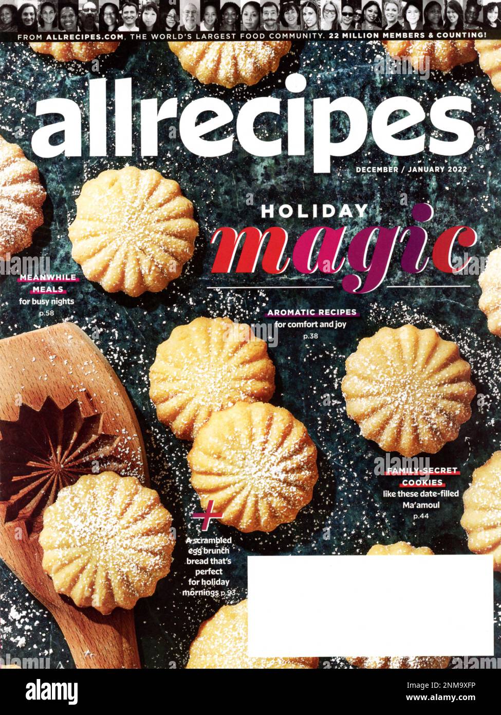 « Allrecettes », décembre/janvier 2022, couverture du numéro du magazine, États-Unis Banque D'Images