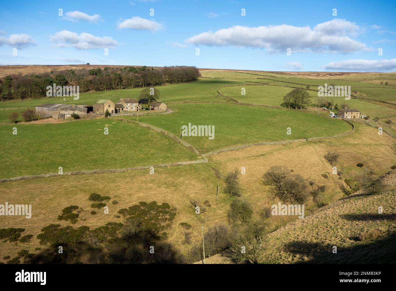 Fermes isolées dans le parc national de Peak District Derbyshire Angleterre Royaume-Uni Banque D'Images