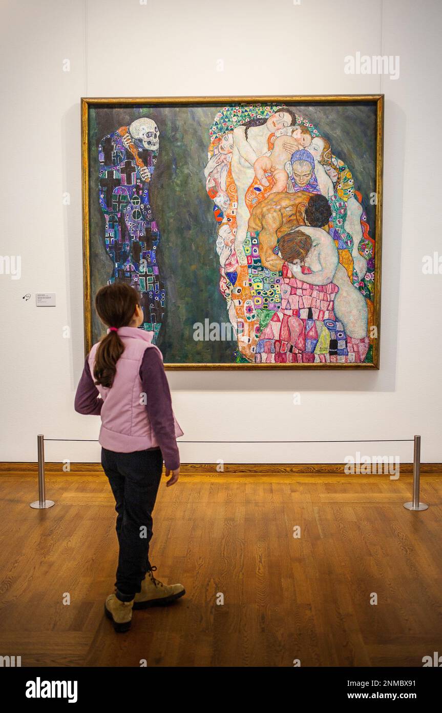 Tod und Leben,huile sur toile,Gustav Klimt,Leopold Museum, Vienne, Autriche, Europe Banque D'Images