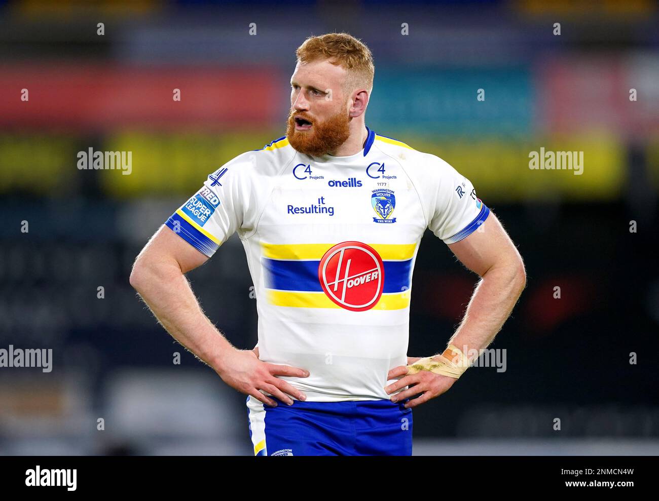 Joe Bullock de Warrington Wolves lors du match de la Super League de Betfred au stade John Smith, Huddersfield. Date de la photo: Vendredi 24 février 2023. Banque D'Images