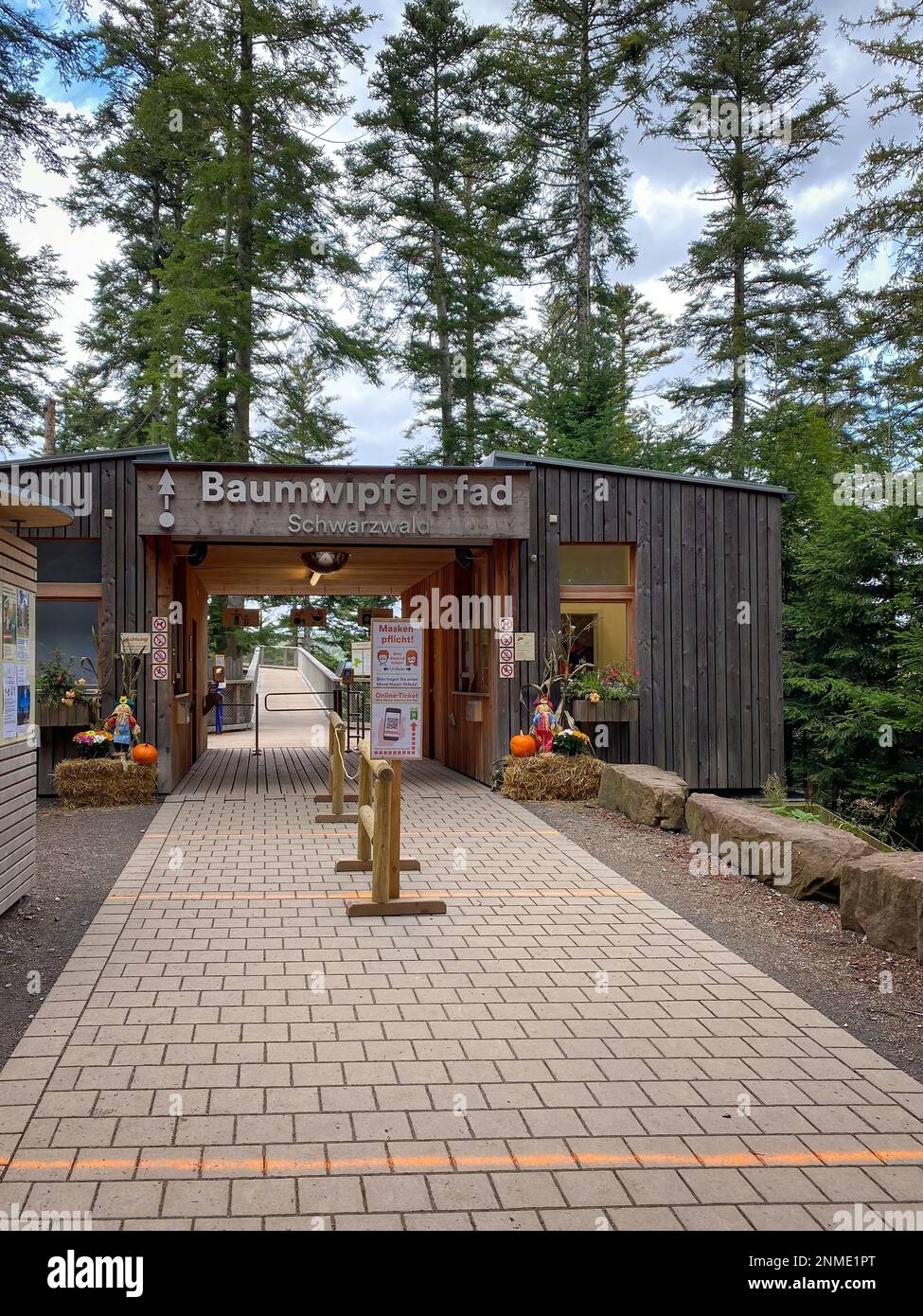 Bad Wildbad, Allemagne - 13 octobre 2020: Entrée à la cime des arbres appelée Baumwipfelpfad Schwarzwald Banque D'Images