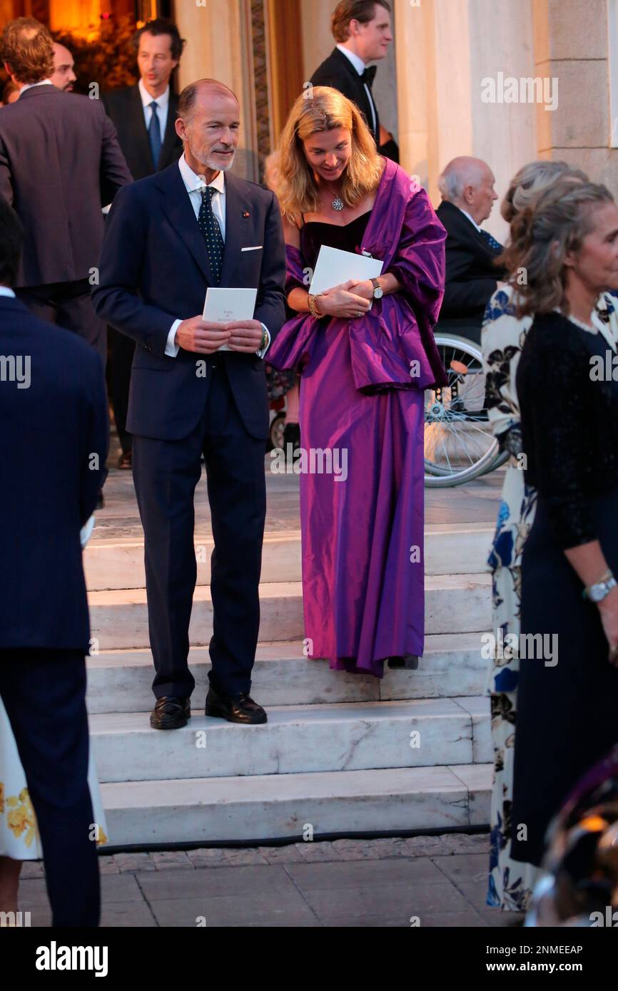 Kyril of Bulgaria and his partner, Katharine Butler attend the Wedding of Philippos of Greece and Nina Flohr on October 23rd 2021 in Athens (Greece). WEDDING;PHILIPPOS OF GREECE;NINA FLOHR José Ruiz / Europa Press 10/23/2021 (Europa Press via AP) Banque D'Images