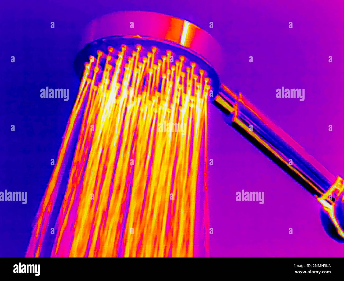 Pomme de douche, douche, image thermique, thermographie, interpolée, Symbol photo Energy Crisis, Stuttgart, Bade-Wurtemberg, Allemagne Banque D'Images