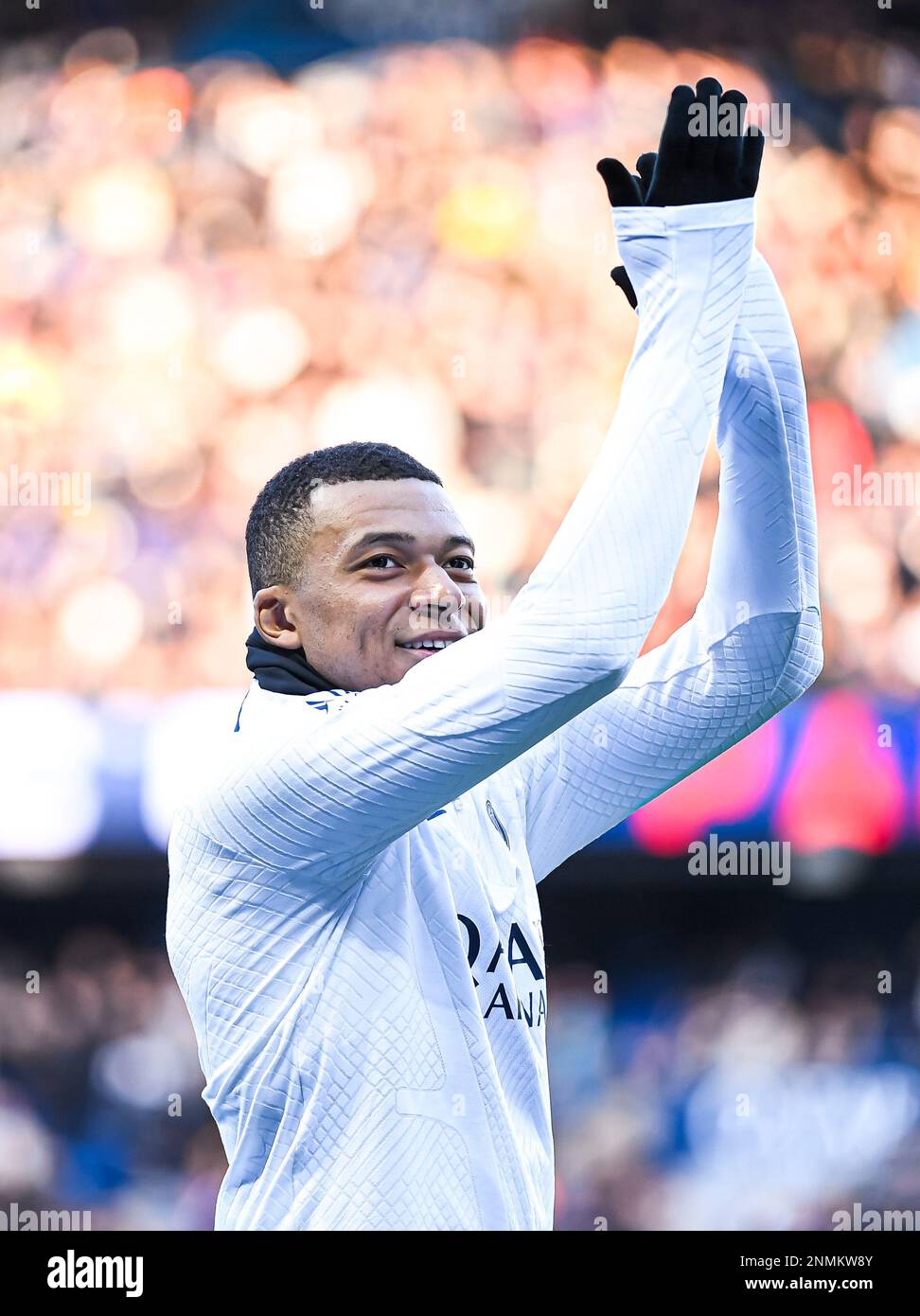 Kylian Mbappe lors de l'entraînement public de l'équipe de football Paris Saint-Germain (PSG) sur 24 février 2023 au stade du Parc des Princes à Paris, France. Photo de Victor Joly/ABACAPRESS.COM Banque D'Images