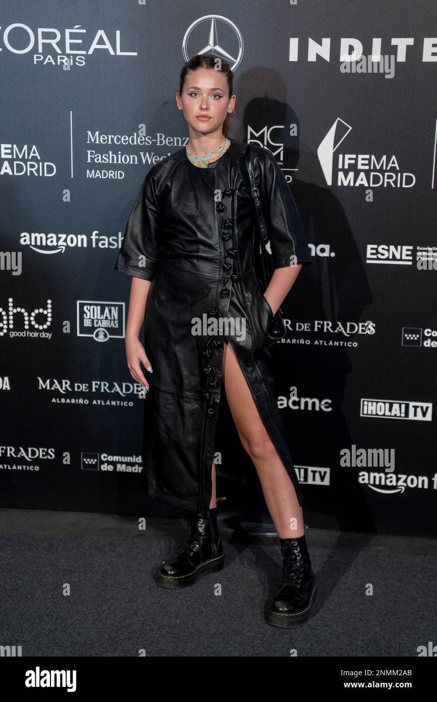 Actress Nicole Wallace before the runway show of Teresa Helbig's  SpringSummer 2022 collection, on the second day of the 74th edition of  Mercedes-Benz Fashion Week Madrid, at the Mercedes Benz hall, at