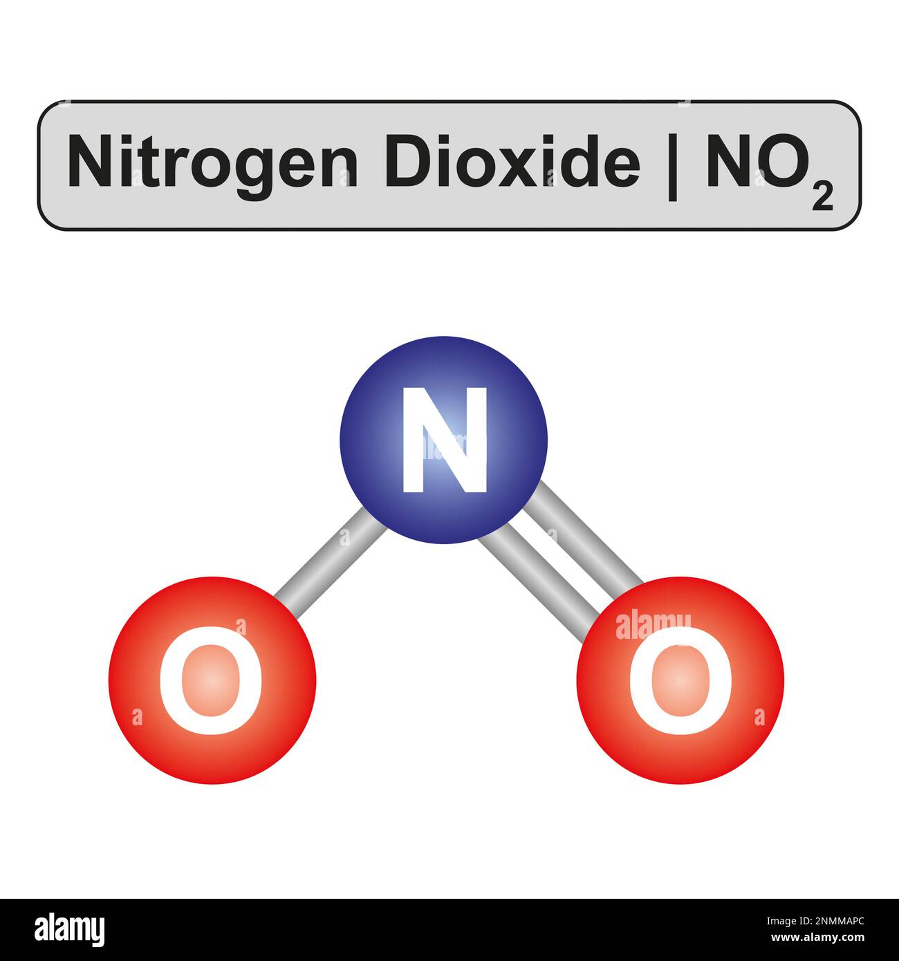 Molécule de dioxyde d'azote, illustration Banque D'Images