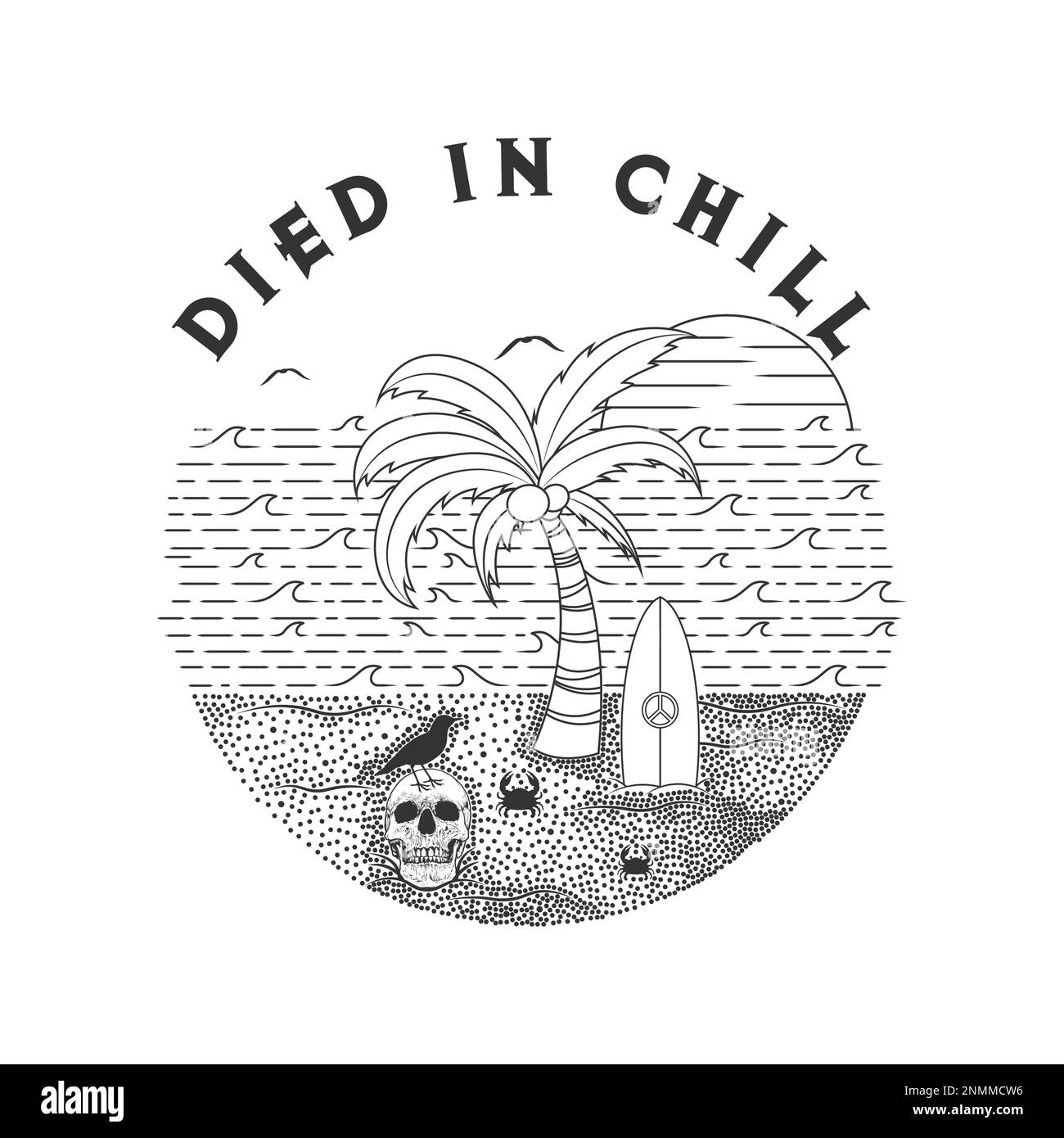 L'été, sur la plage, des œuvres d'art. Modifiable, redimensionnable, EPS 10, illustration vectorielle. Illustration de Vecteur