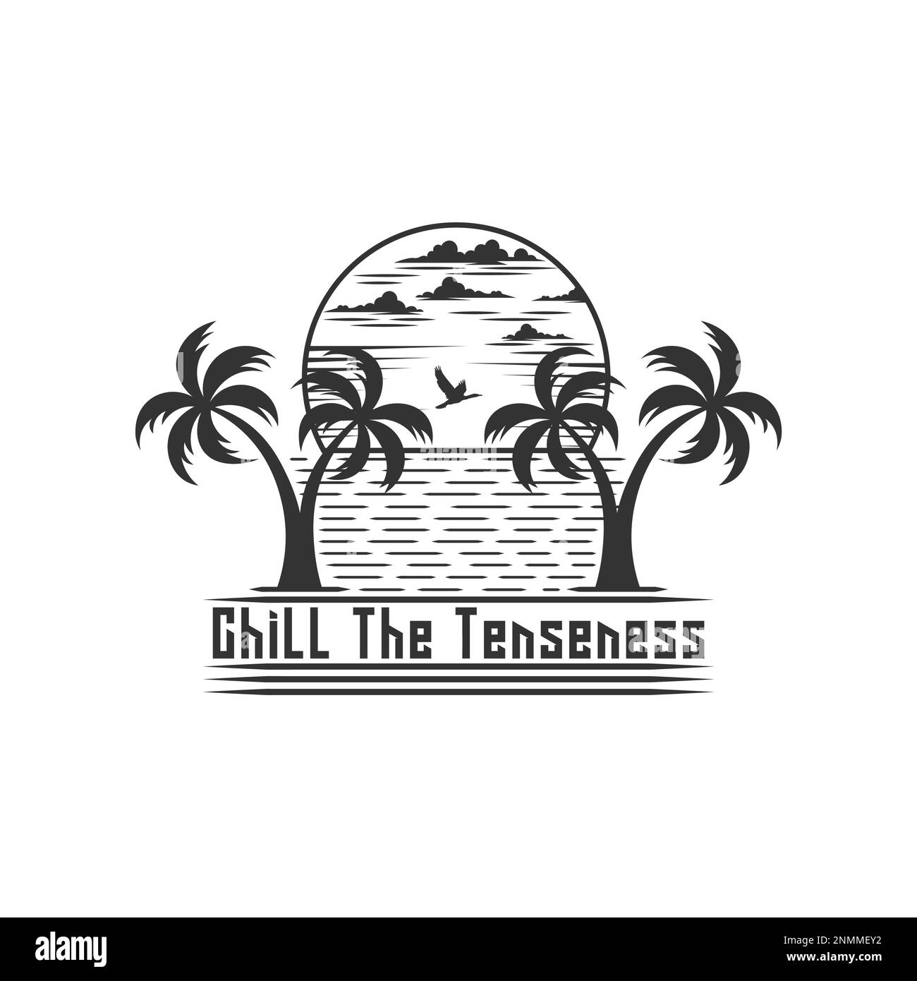 Art de paysage panoramique sur l'océan et la plage. Modifiable, redimensionnable, EPS 10, illustration vectorielle. Illustration de Vecteur