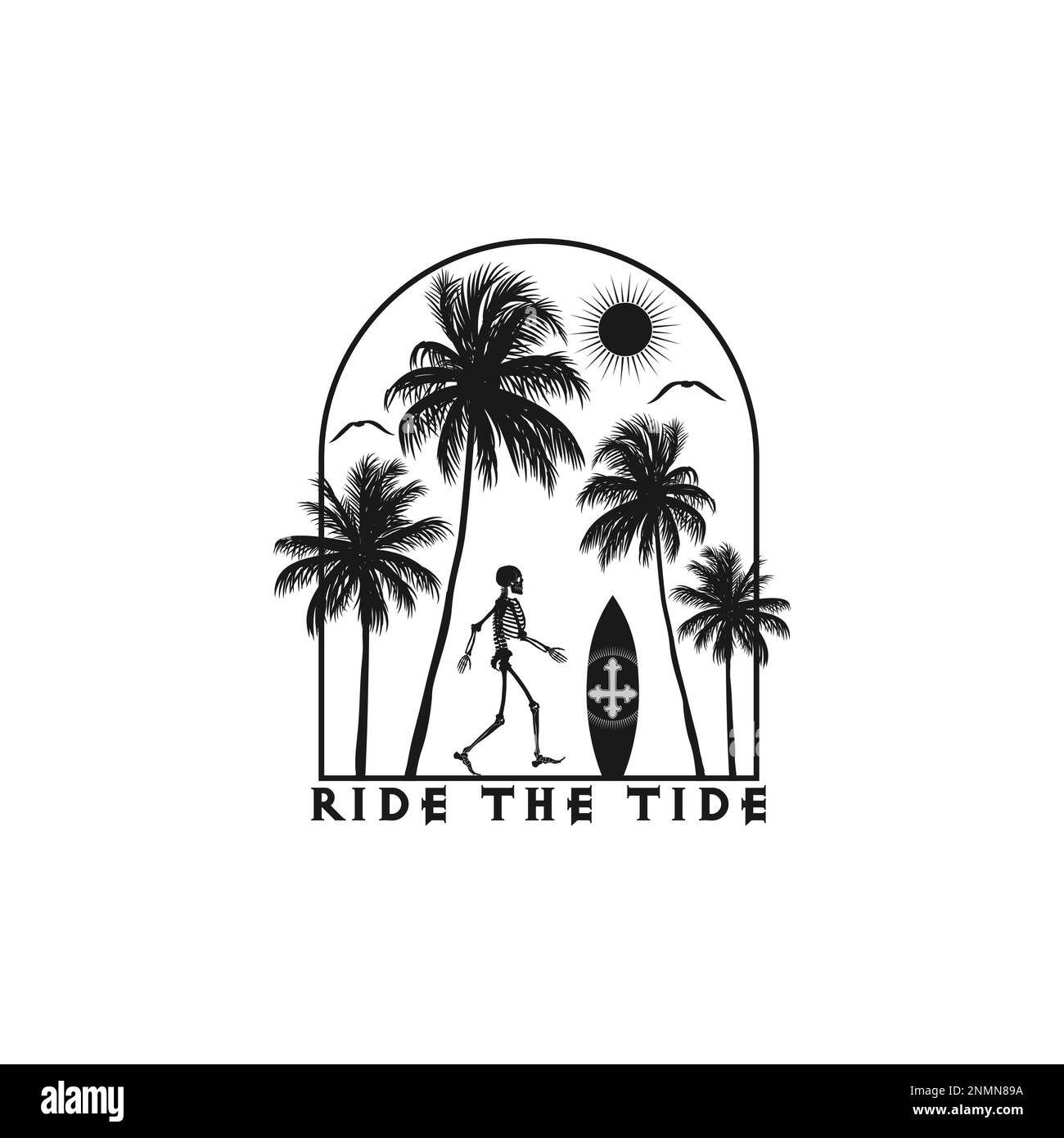 Art de paysage panoramique sur l'océan et la plage. Modifiable, redimensionnable, EPS 10, illustration vectorielle. Illustration de Vecteur