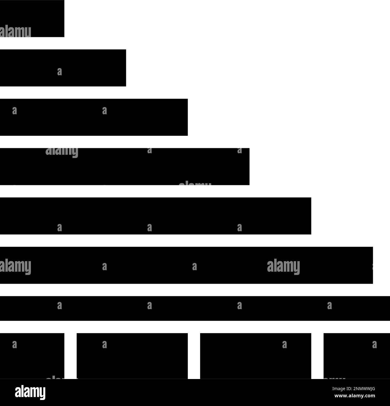 illustration vectorielle de l'icône de glyphe de la structure de bâtiment des escaliers Illustration de Vecteur