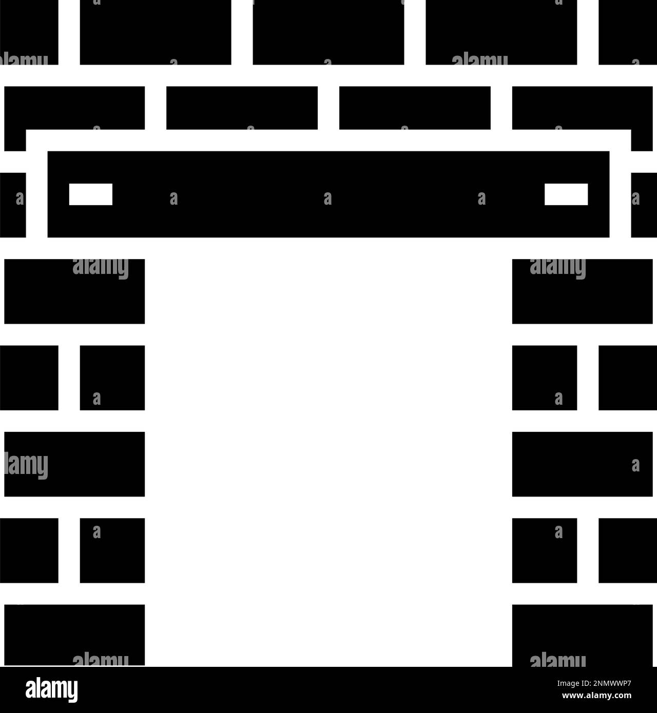 illustration vectorielle de l'icône de glyphe de la structure de construction de lintel Illustration de Vecteur