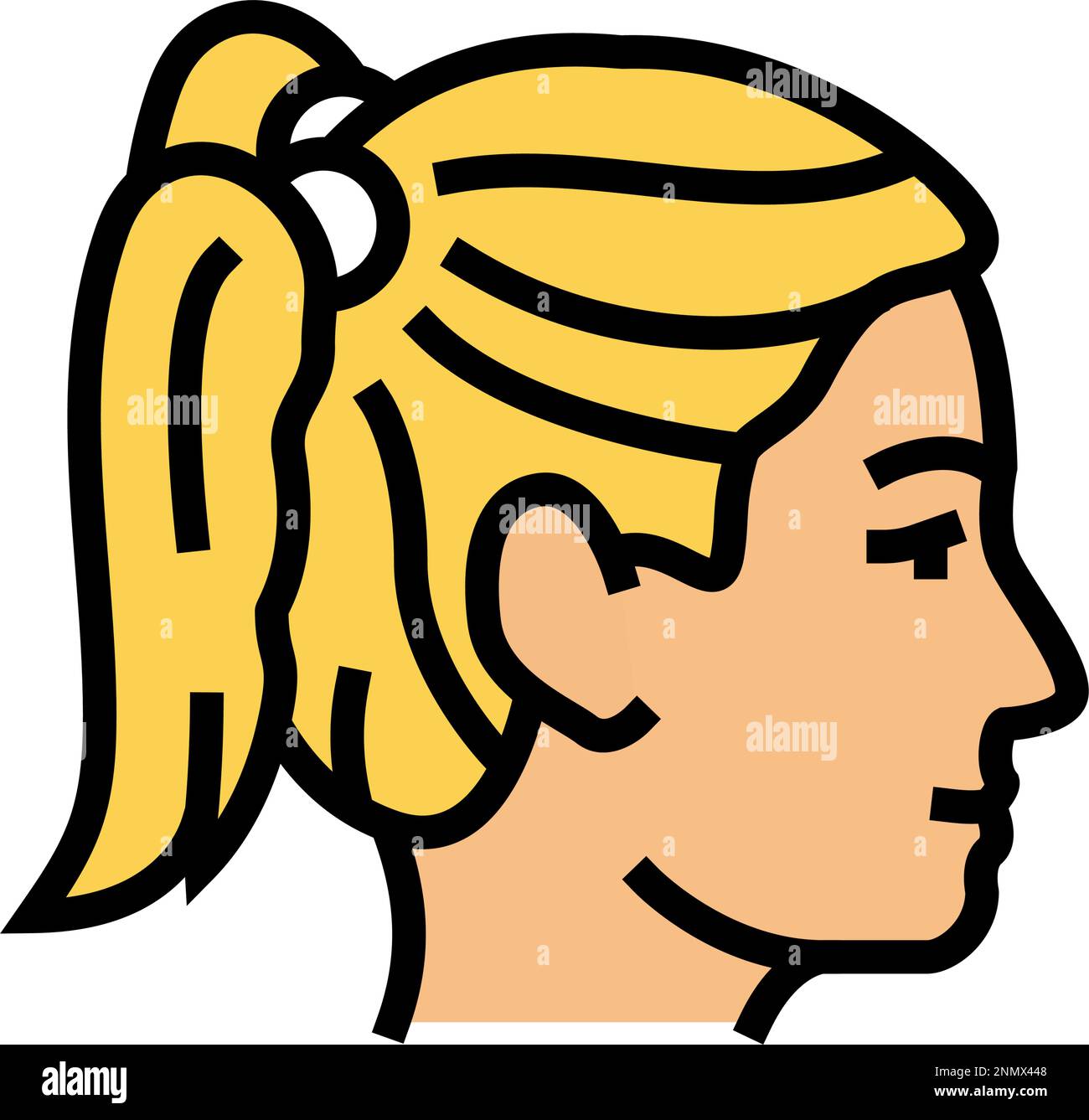 illustration vectorielle de l'icône de couleur de la coiffure de la femme Illustration de Vecteur