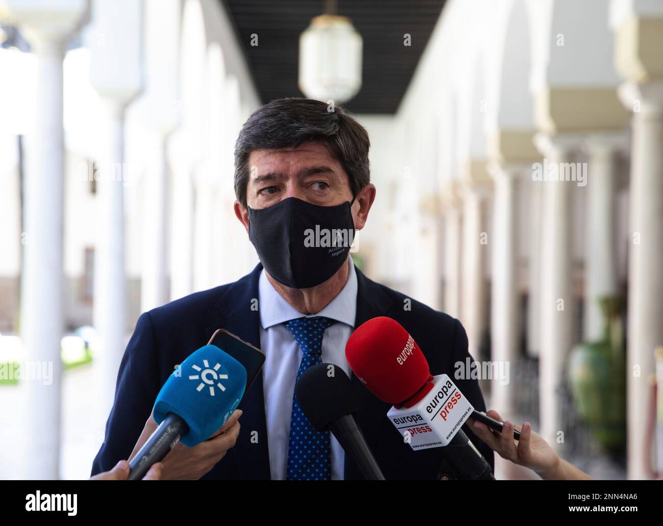 The vice-president of the Junta de Andalucía, and coordinator of Ciudadanos in Andalusia, Juan Marín, attends the media to report on current affairs. On 01 July 2021, in Seville (Andalusia, Spain). 01 JULY 2021 María José López / Europa Press 07/01/2021 (Europa Press via AP) Banque D'Images