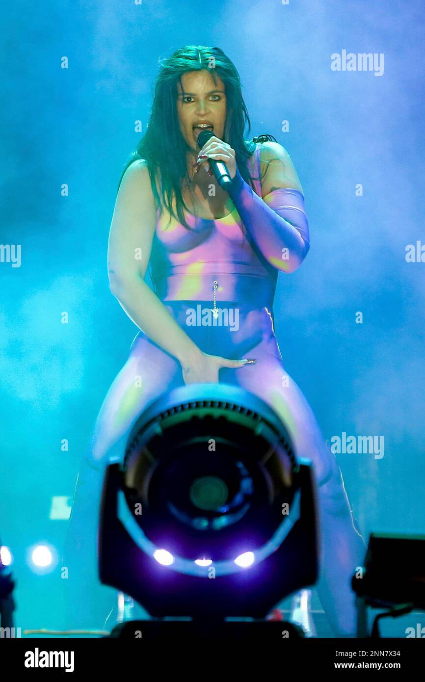 The singer Nathy Peluso offers a concert as part of the festival Noches del Botánico, on 10 June 2021, in Madrid (Spain). Peluso is in full presentation of his latest work 'Calambre'. With this album, the Argentine has been nominated for two Latin Grammys in 2020. 11 JUNE 2021 Ricardo Rubio / Europa Press 06/11/2021 (Europa Press via AP) Banque D'Images