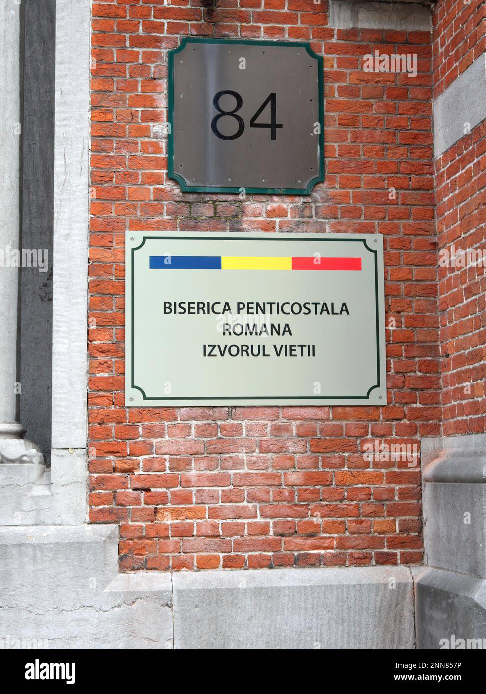 L'église pentecôtiste roumaine la source de la vie (Biserica Penticostala Romana Izvorul Vietii), à Bruges, Belgique Banque D'Images