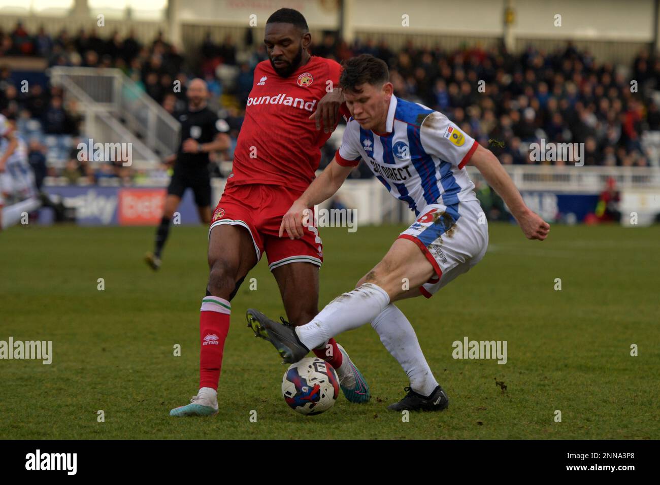 Lors du match de la Sky Bet League 2 entre Hartlepool United et Newport County à Victoria Park, Hartlepool, le mardi 21st février 2023. (Photo : Scott Llewellyn | MI News) Credit: MI News & Sport /Alay Live News Banque D'Images