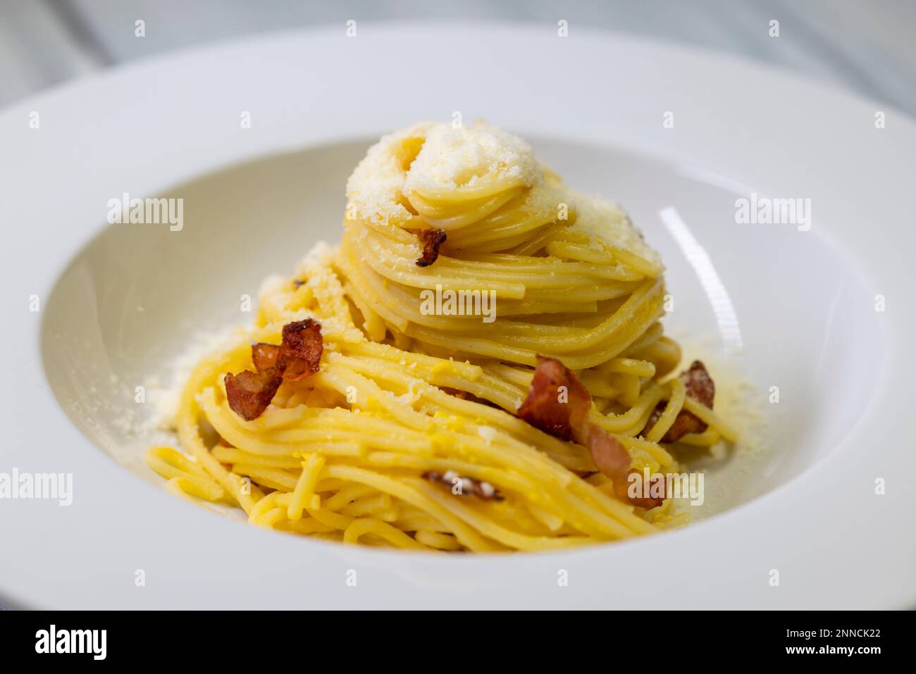 encore la vie de spaghetti alla carbonara Banque D'Images