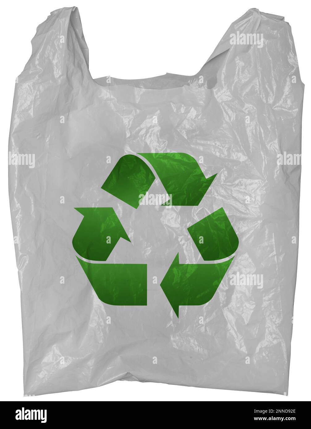 Sac en plastique avec symbole de recyclage Banque D'Images