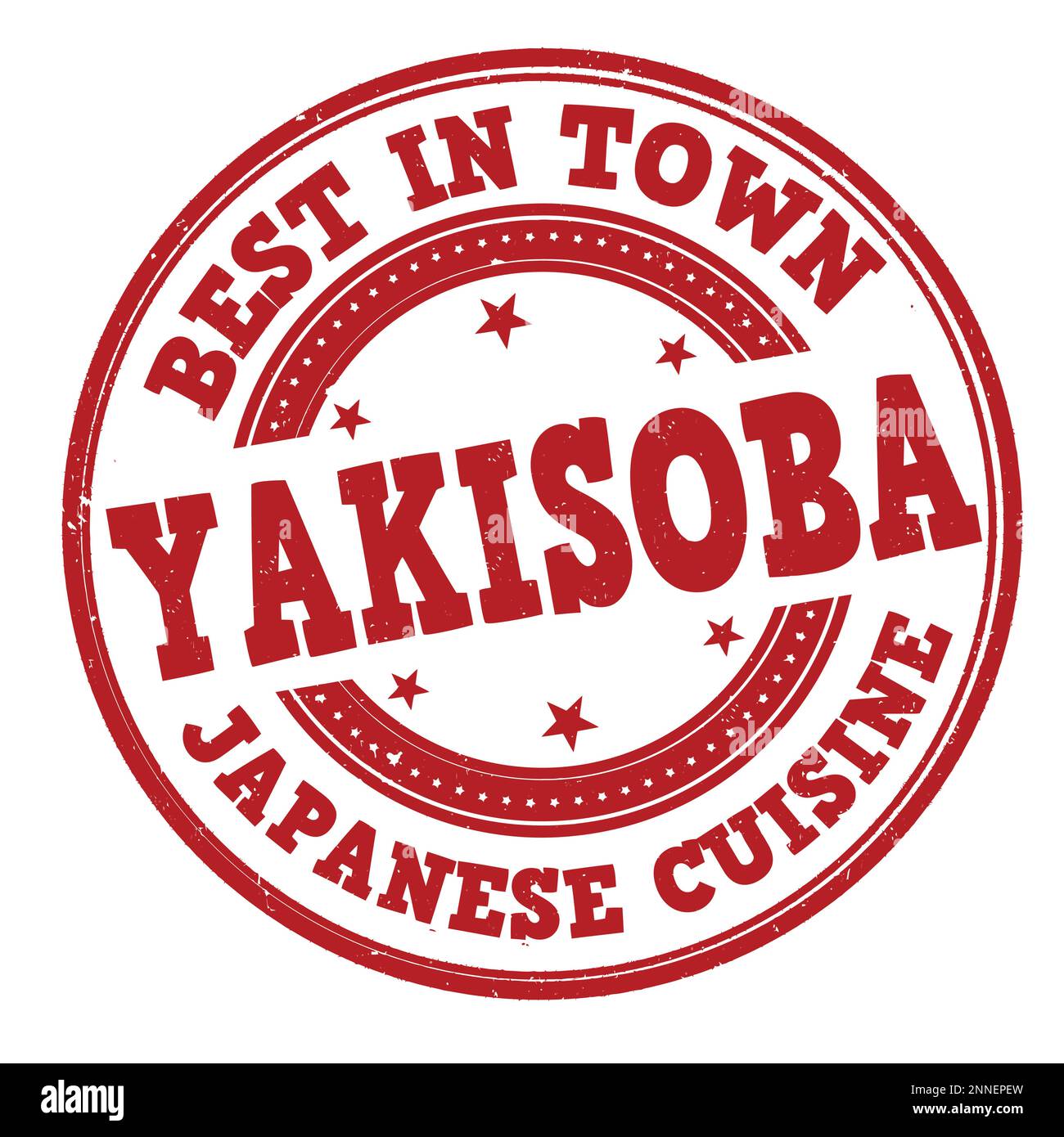 Tampon en caoutchouc yakisoba sur fond blanc, illustration vectorielle Illustration de Vecteur