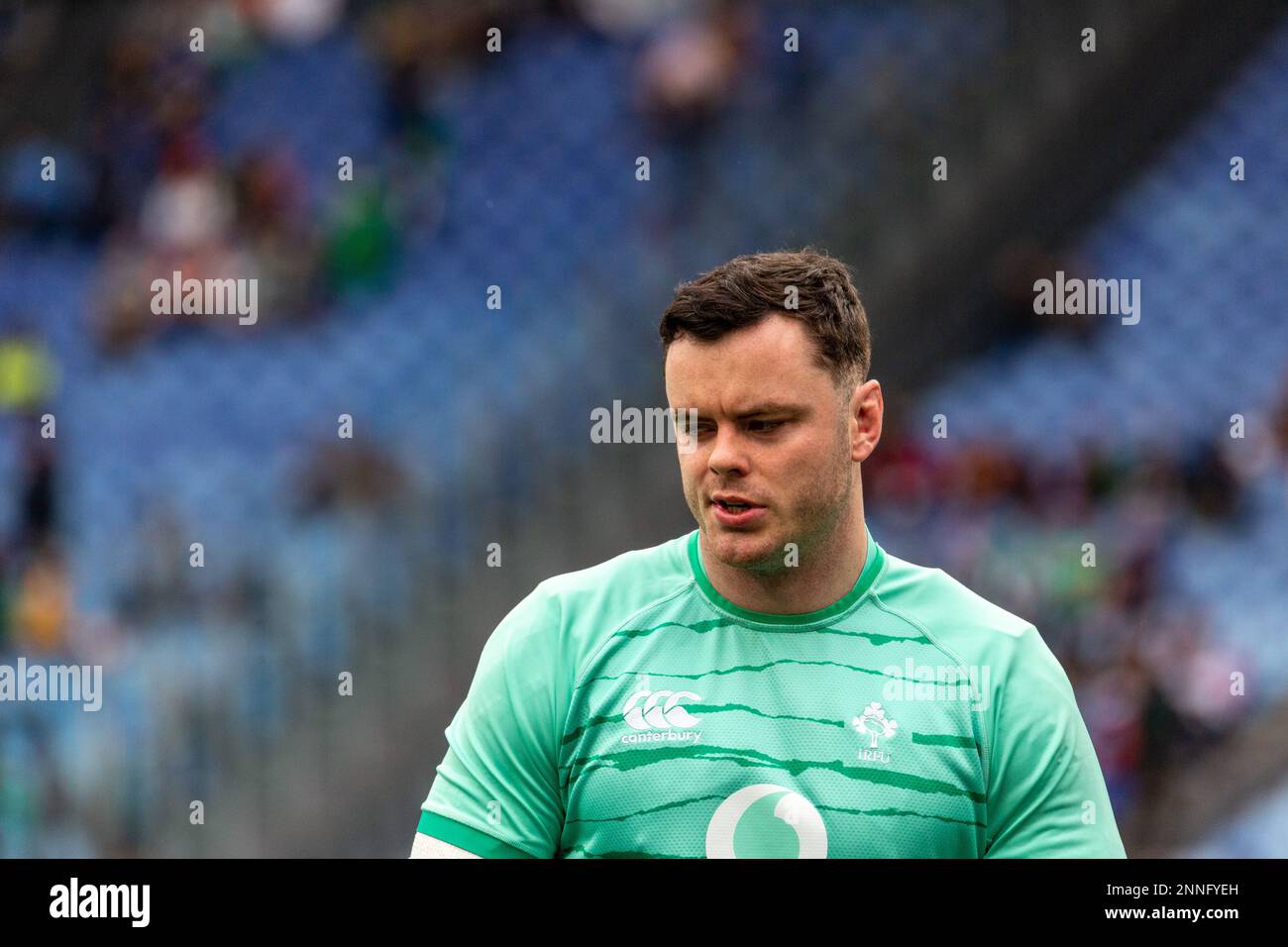 Rome, Italie. 25 févr. 2023. Le capitaine irlandais James Ryan avant le match. Italie contre Irlande, six Nations Rugby. Stadio Olimpico. Rome, Italie. 25 févr. 2023. Banque D'Images