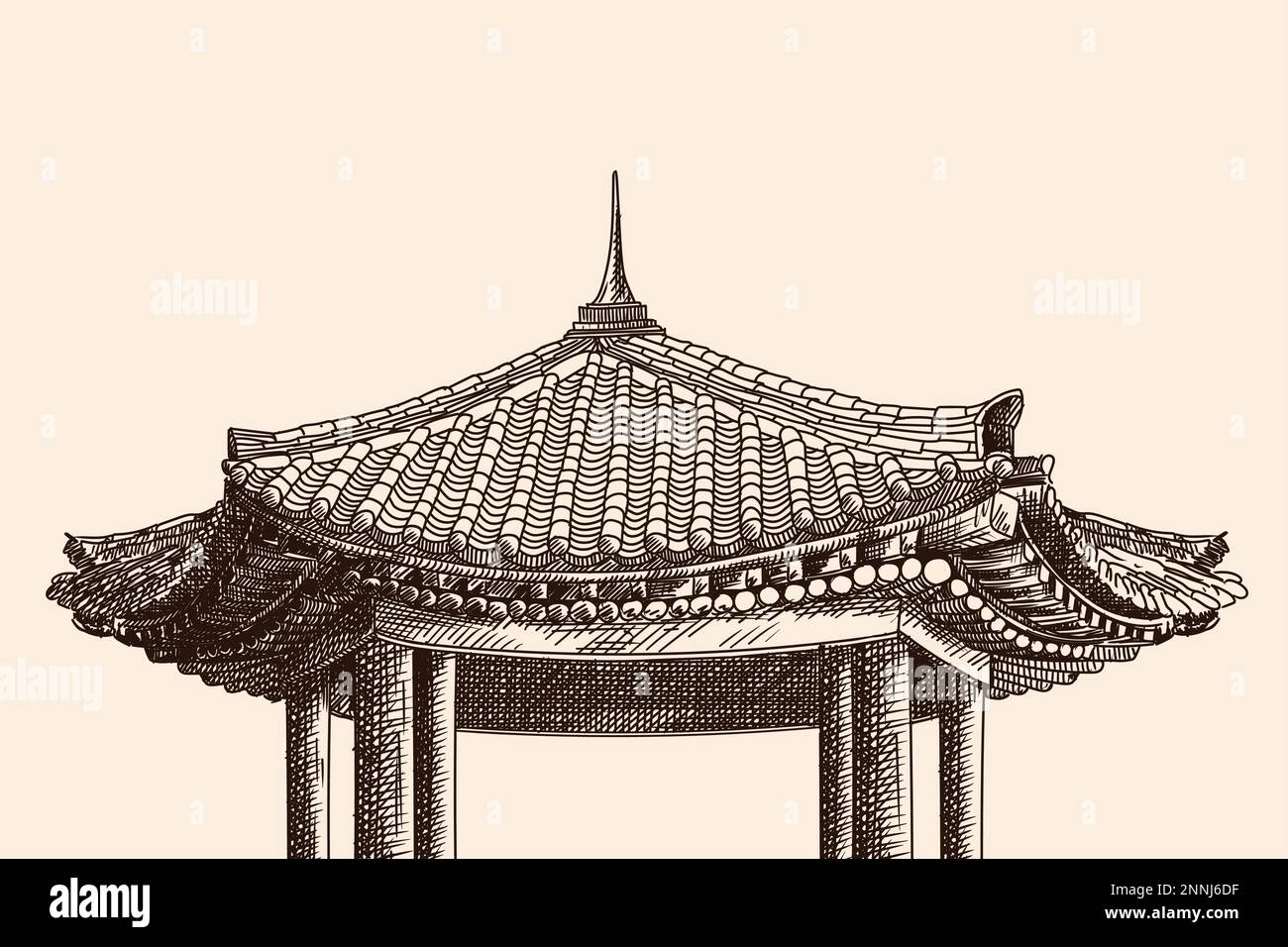 Le toit de la pagode chinoise Illustration de Vecteur