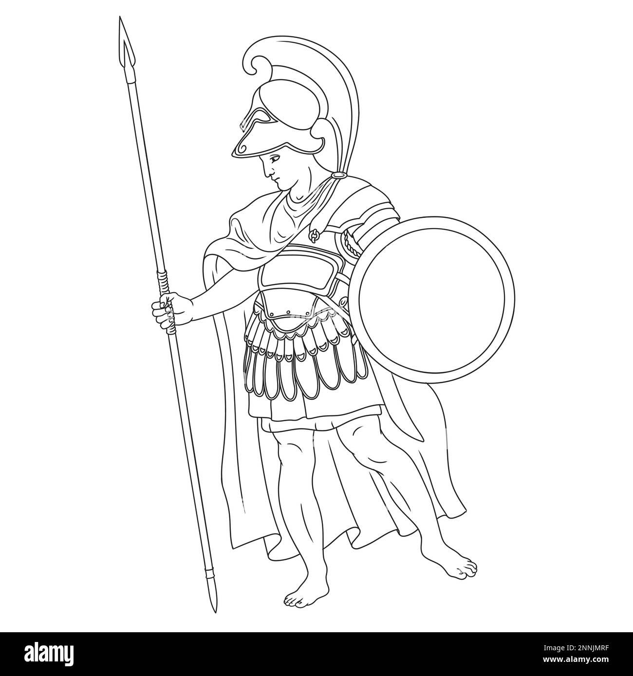 Guerrier grec ancien. Illustration de Vecteur