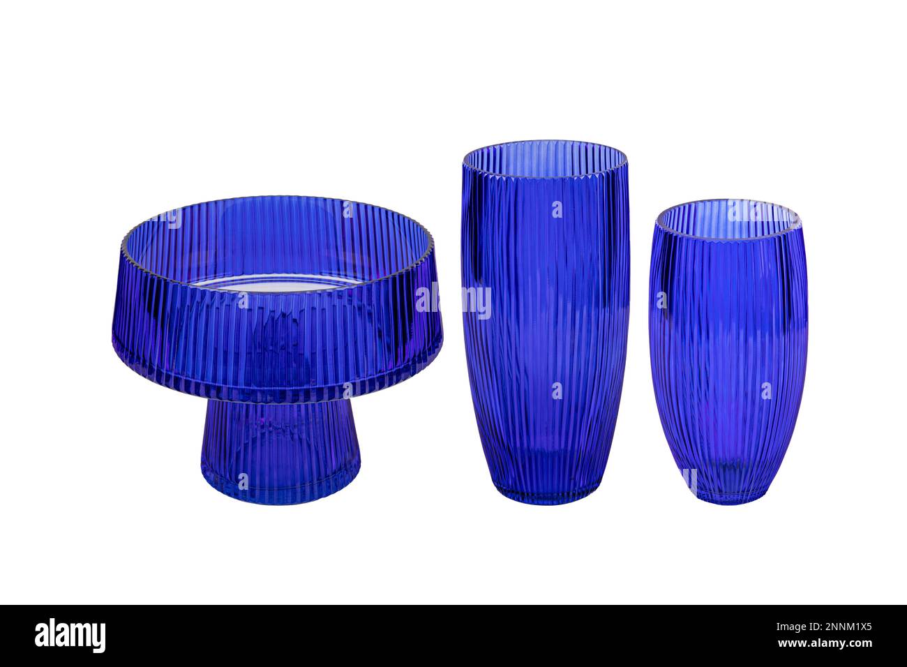 Vases en verre de couleur artisanale. Jeu de plusieurs flacons en verre