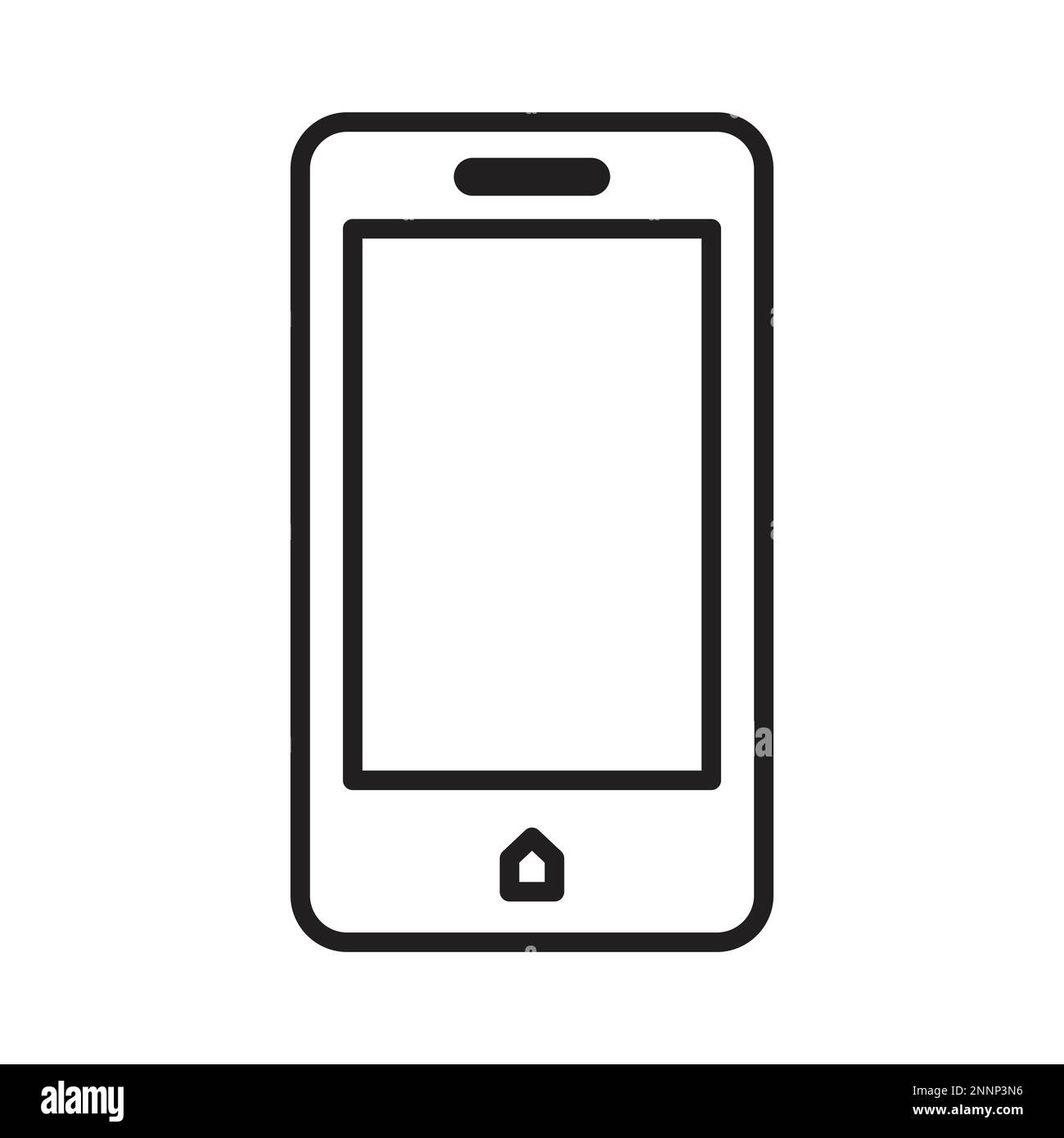 Icône de ligne de smartphone noire, vecteur de contour d'icône de téléphone mobile, ligne de téléphone à écran tactile, icône de smartphone tendance vecteur eps 10 Illustration de Vecteur