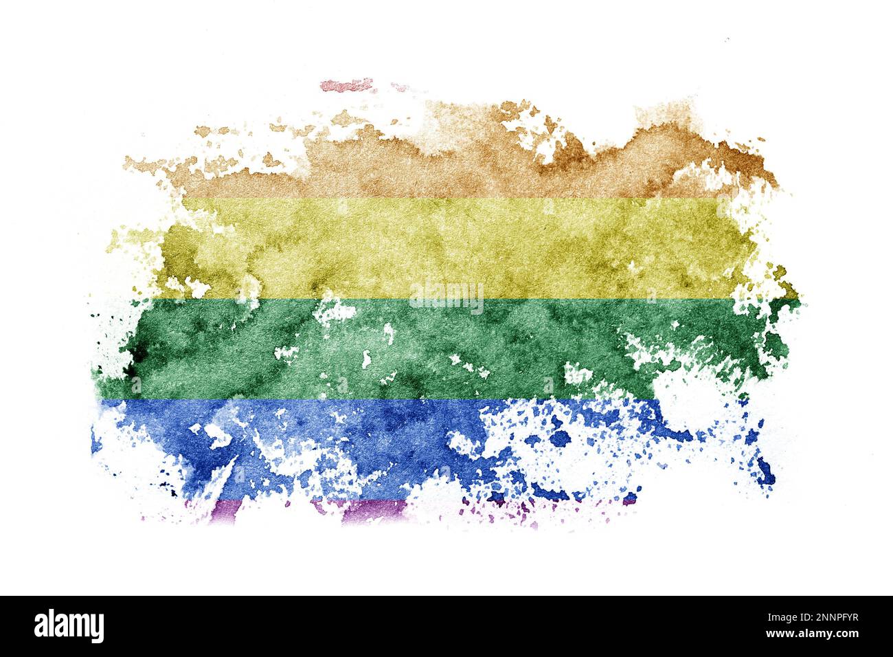 Gay, Pride drapeau fond peint sur papier blanc avec aquarelle Banque D'Images