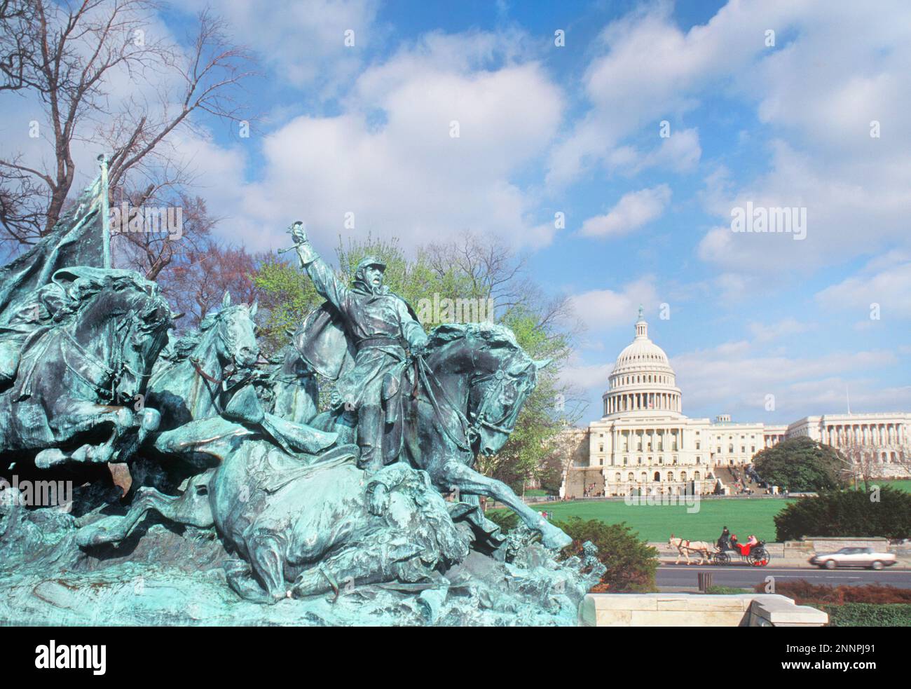 Cavalerie charge Ulysses S Grant Memorial Washington DC et le bâtiment du Capitole des États-Unis sur le Mall. Guerre civile des États-Unis. États-Unis Banque D'Images