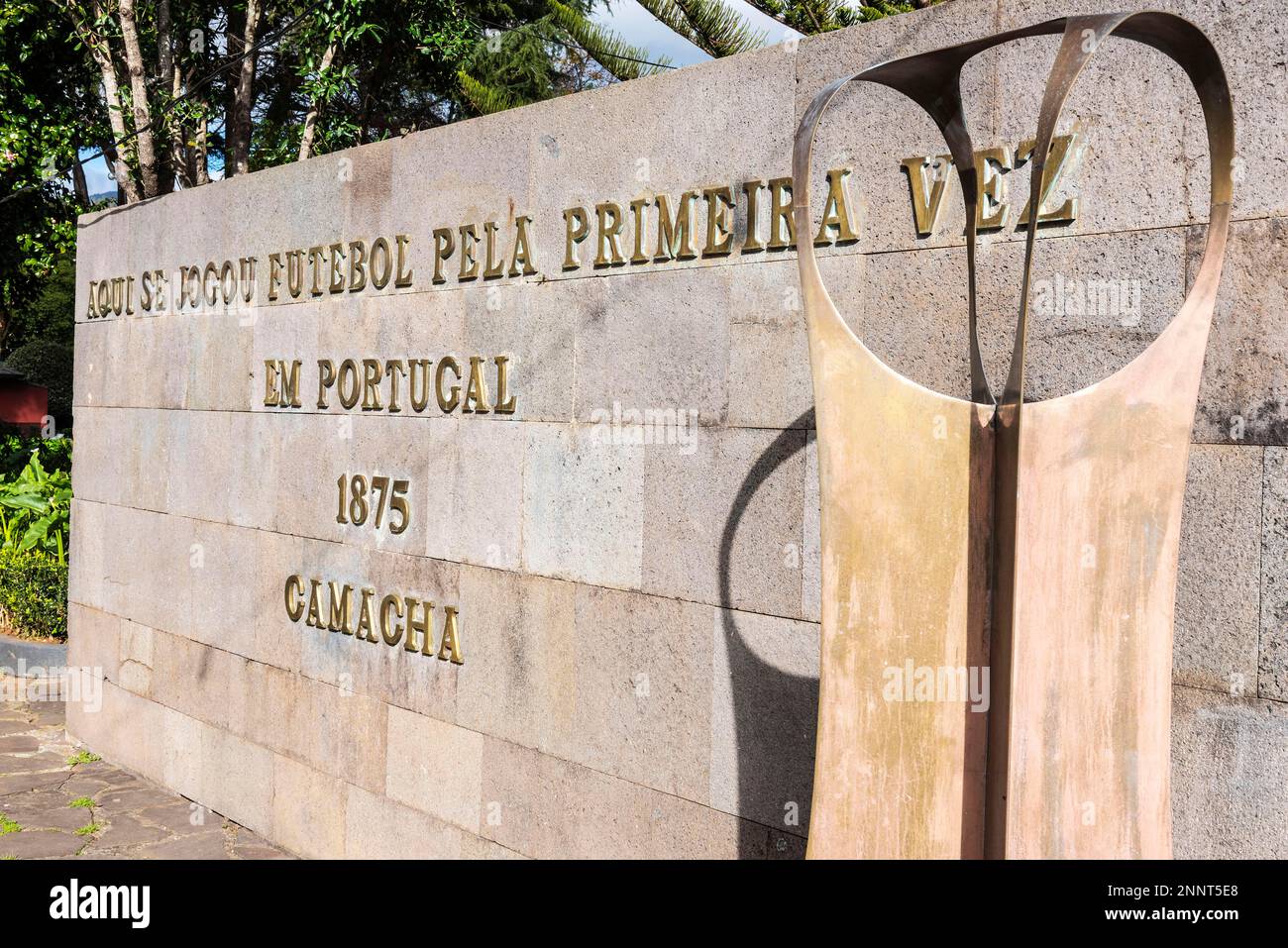 Monument du football, Camacha, Madère, Portugal Banque D'Images