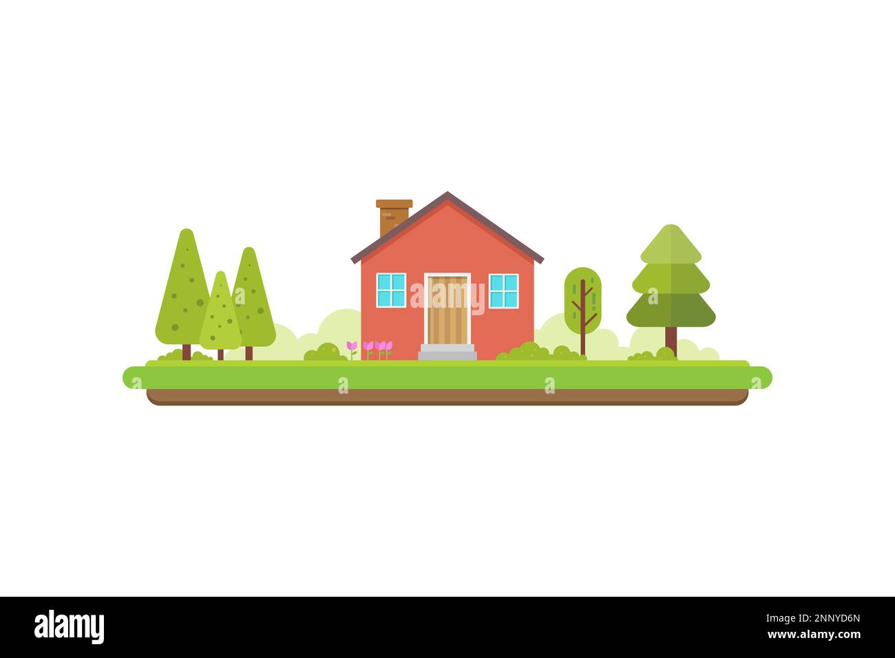 design plat simple de style illustration maison Illustration de Vecteur