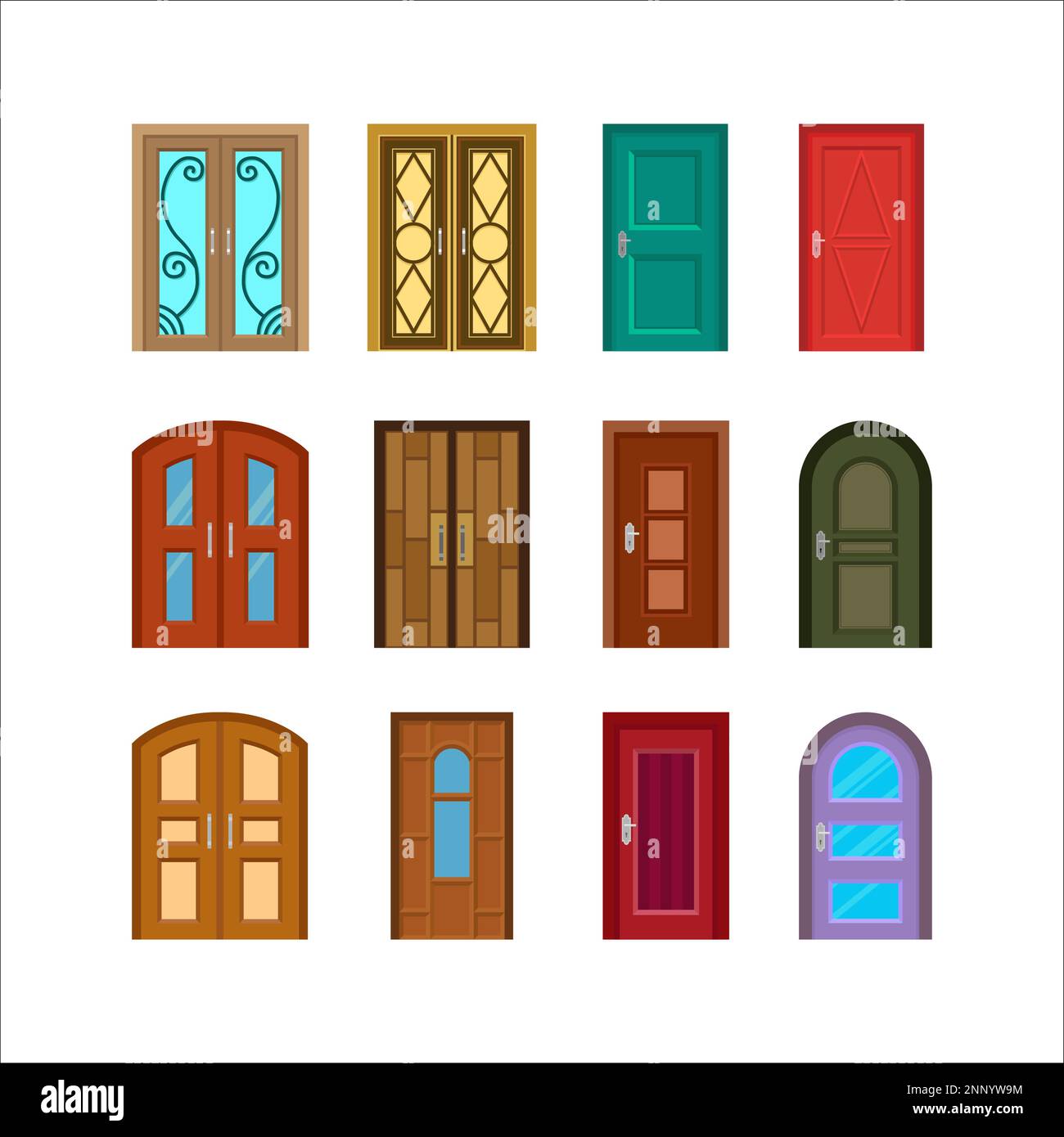 collection vector design de portes de maison et d'appartement Illustration de Vecteur