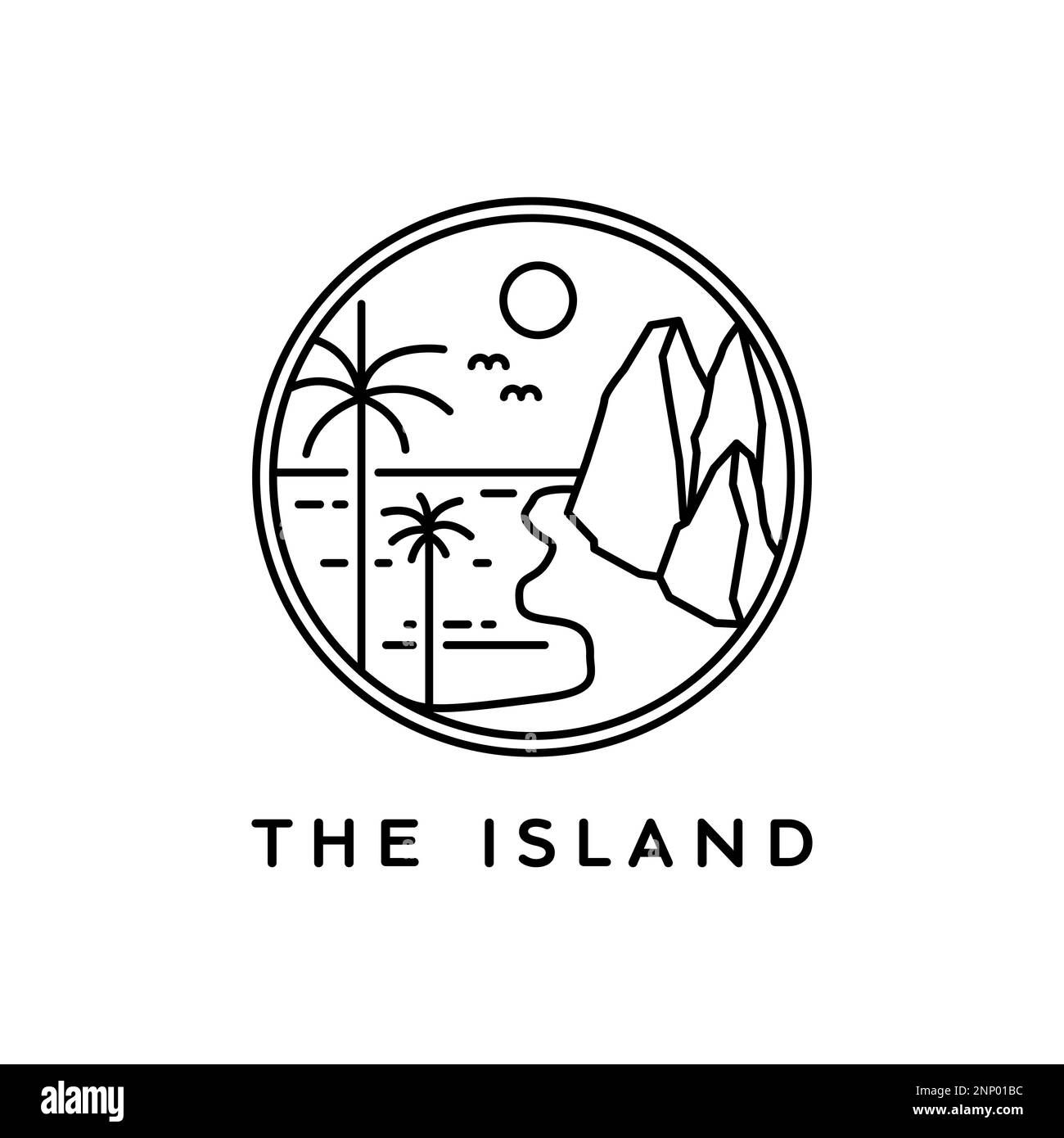 logo îlot simple. motif vectoriel de style art tropical Illustration de Vecteur