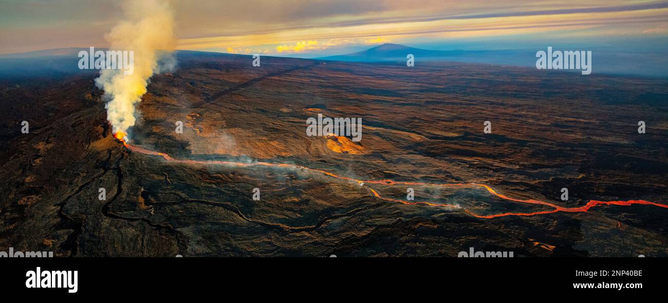 Majestueux volcan Hualalai, Big Island d'Hawaï, États-Unis Banque D'Images