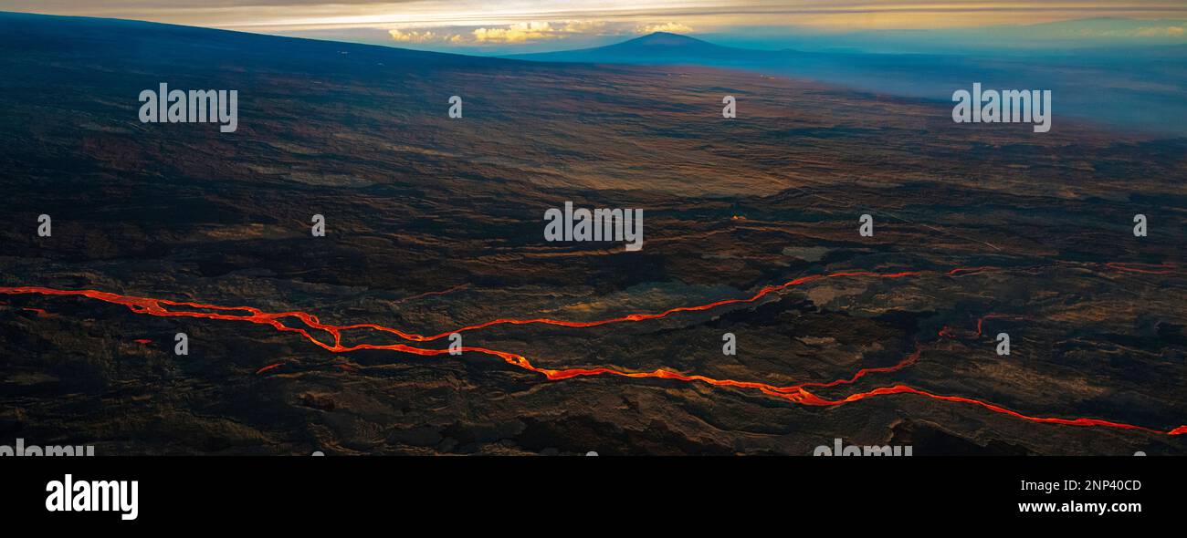 Majestueux volcan Hualalai, Big Island d'Hawaï, États-Unis Banque D'Images