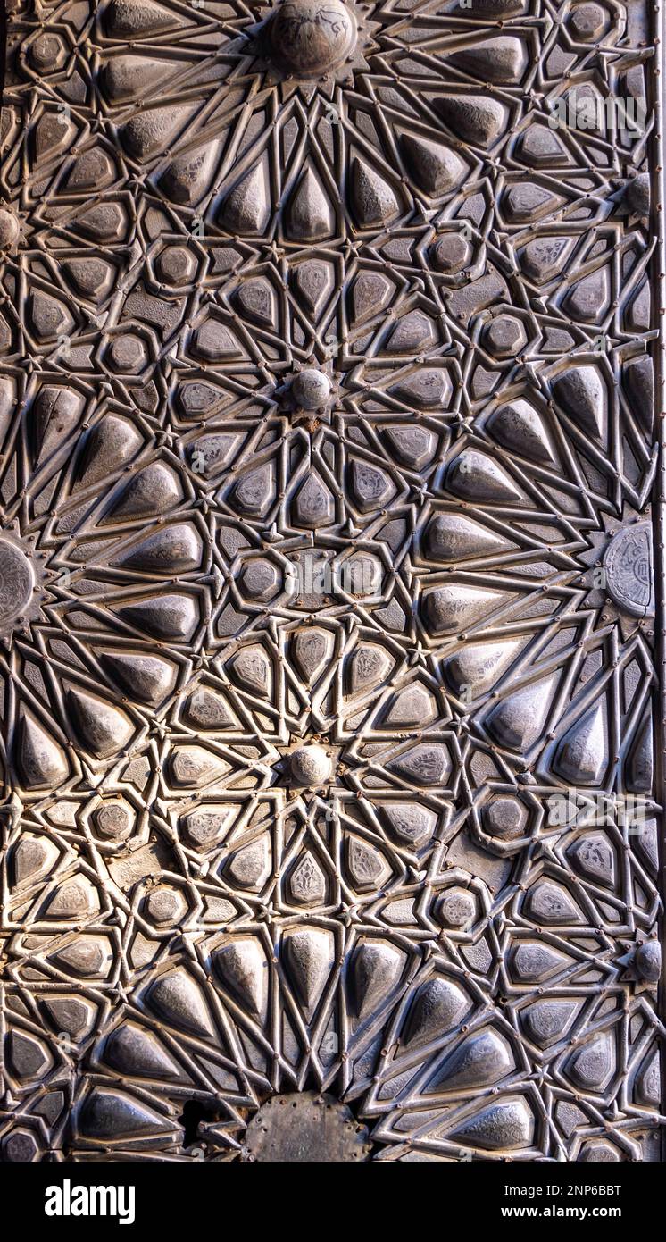 Sultan Barquq complex, Le Caire, détail de la porte Banque D'Images