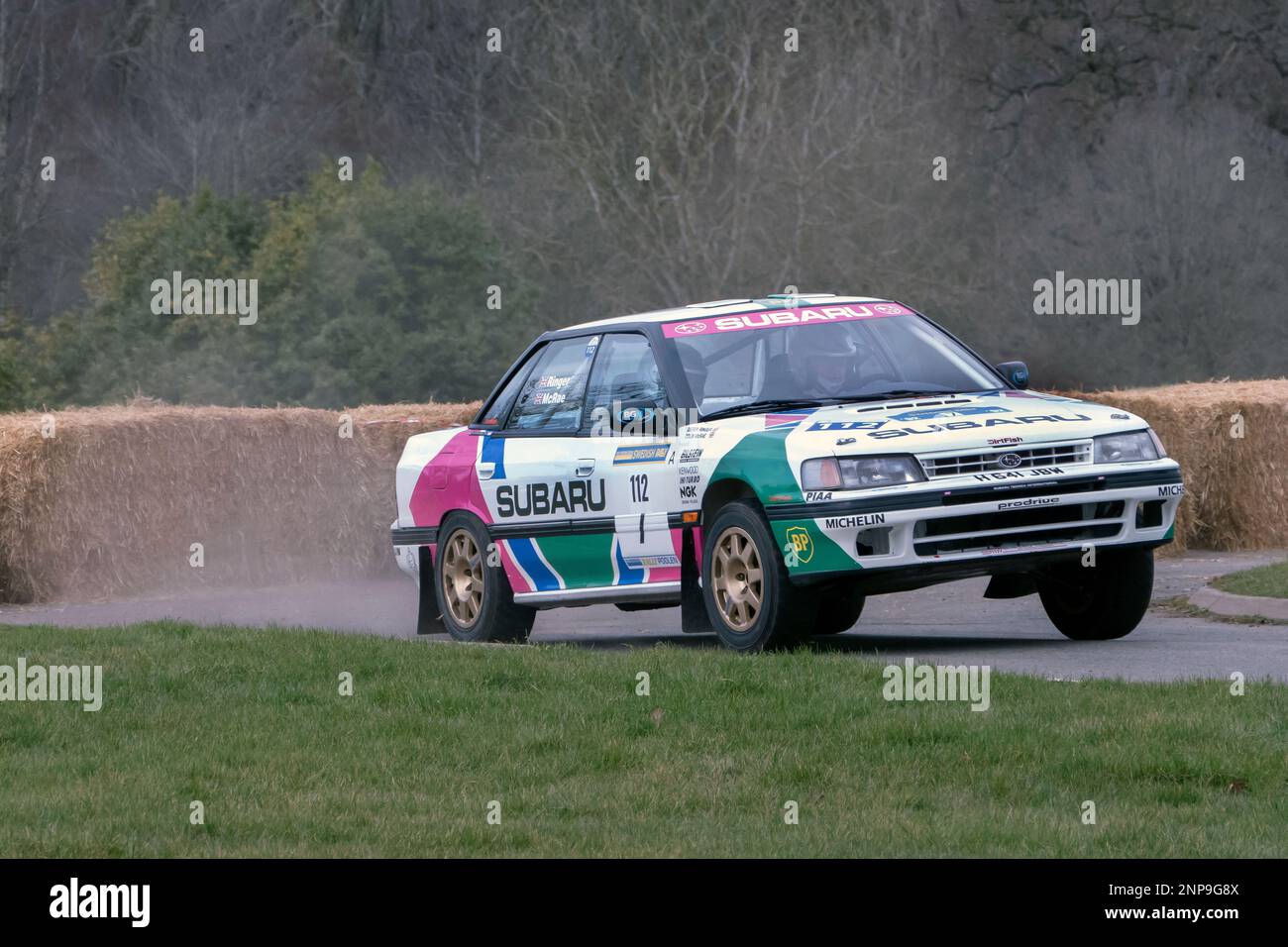 Subaru Legacy Rally car à l'exposition Race Retro 2023 et aux étapes de rallye à Stoneleigh Park Warwickshire Royaume-Uni Banque D'Images