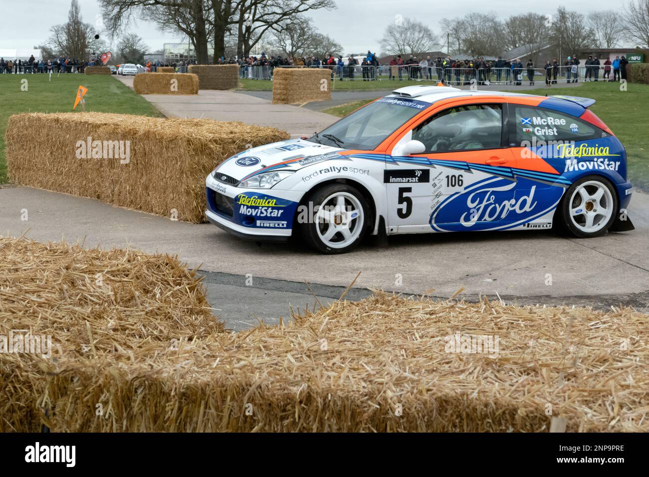 Ex Colin McRae Ford Focus Rally à Race Retro 2023 Exhibition and Rally stages à Stoneleigh Park Warwickshire Royaume-Uni Banque D'Images