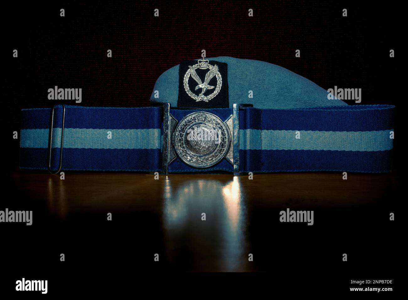 Armée de l'air corps Beret stable Belt Banque D'Images