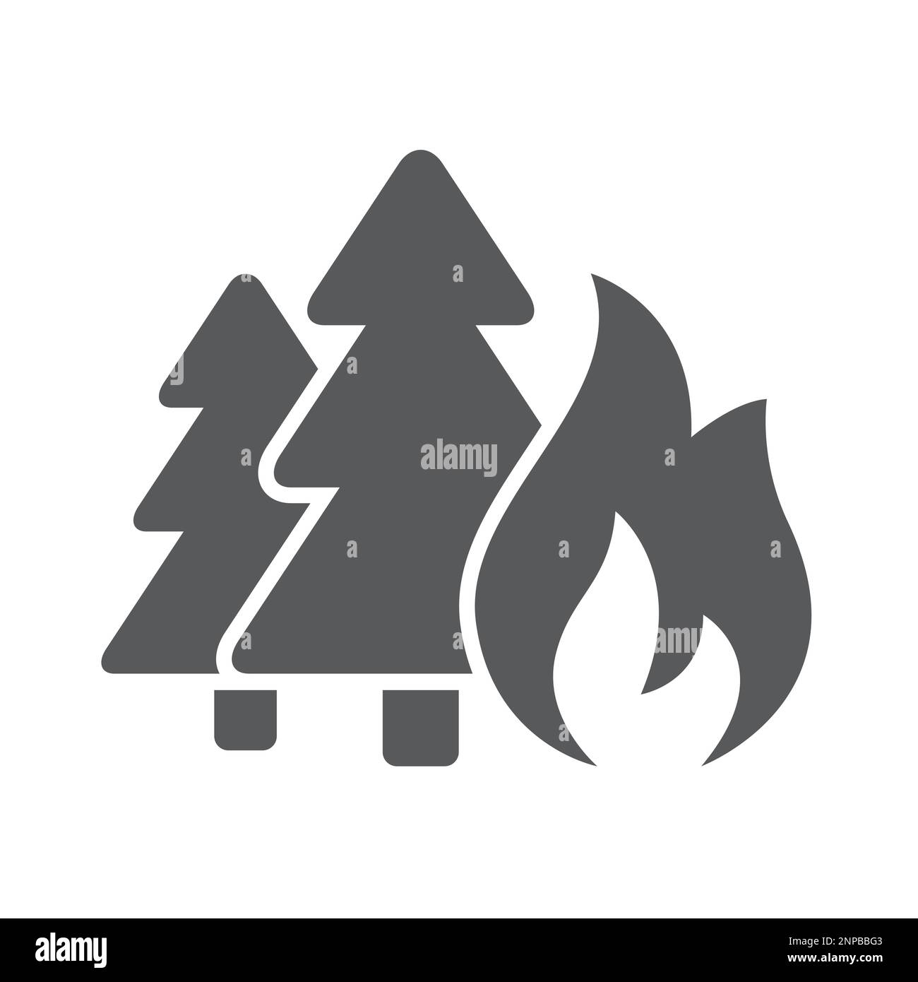 icône de vecteur silhouette de feu de forêt Illustration de Vecteur