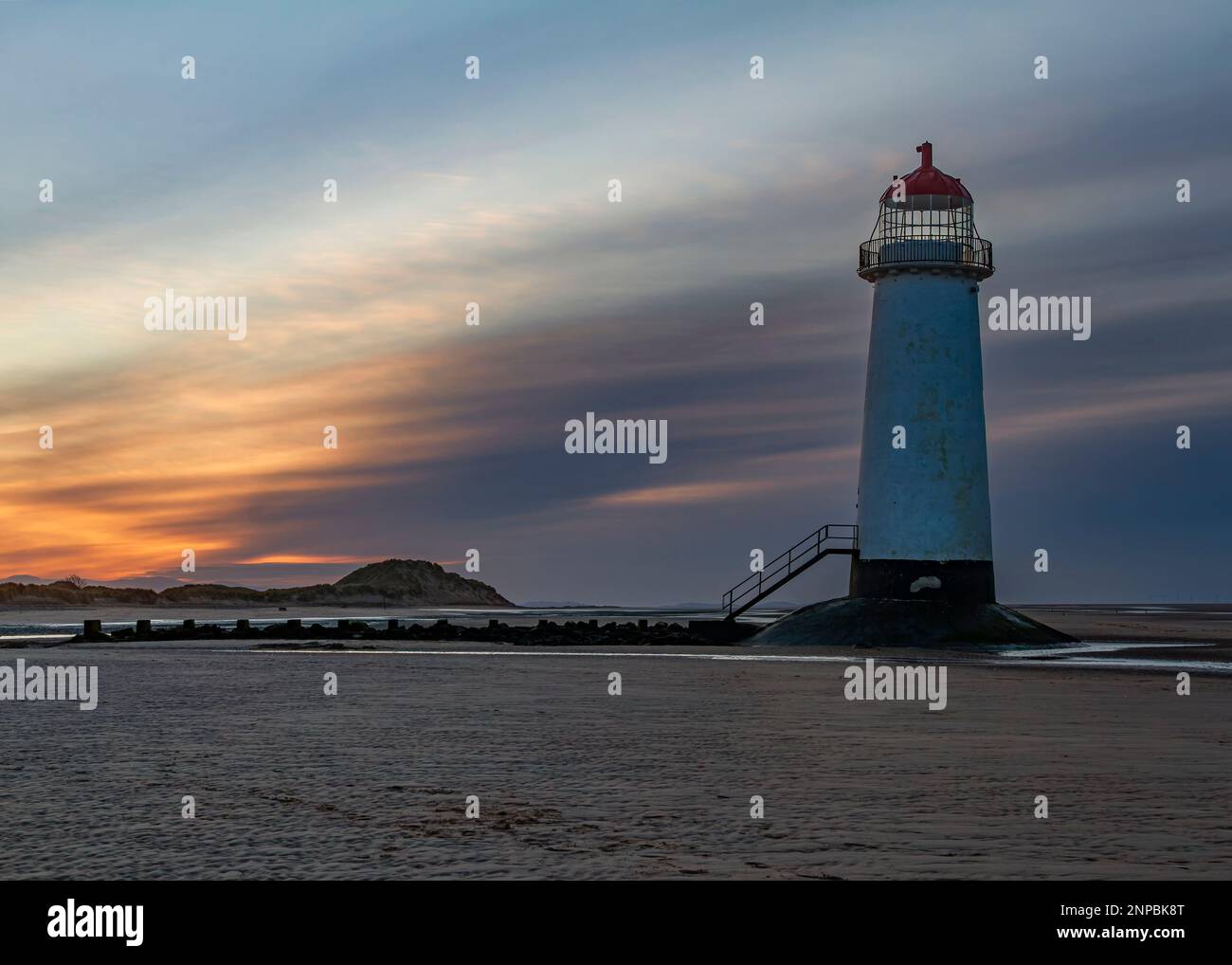 Point du phare d'Ayr à Talacre Banque D'Images
