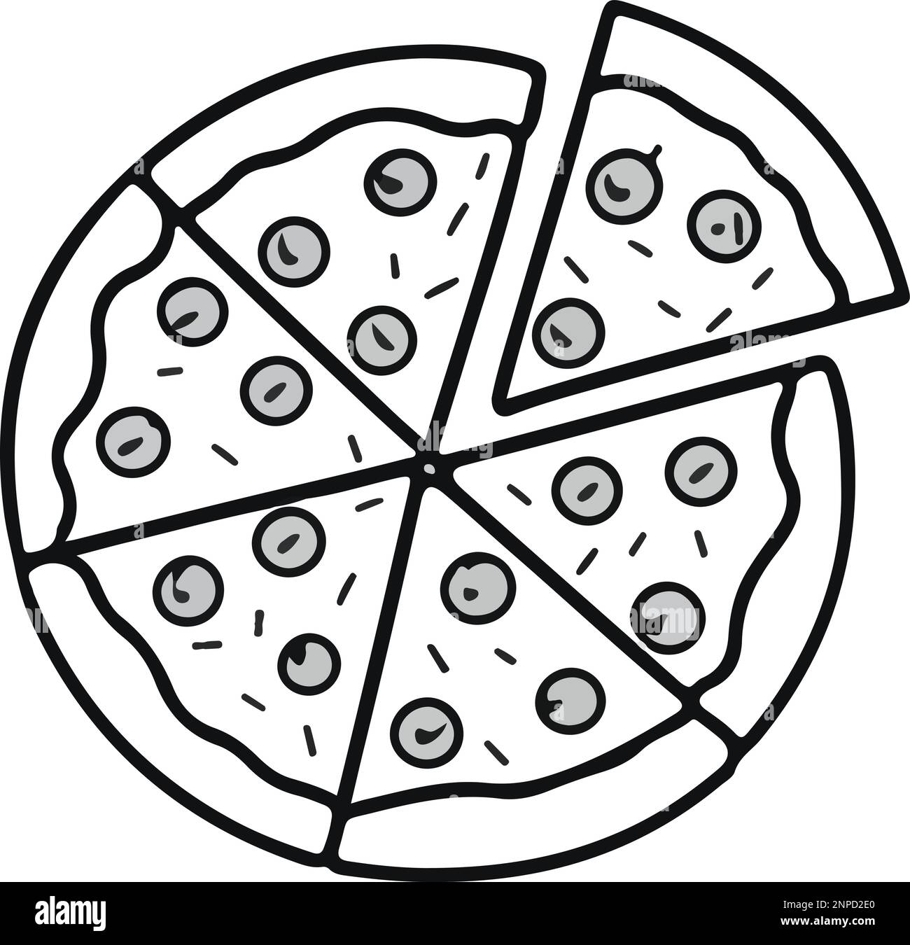 Icône Delicious Pizza Slice isolée sur fond blanc - Illustration vectorielle Illustration de Vecteur