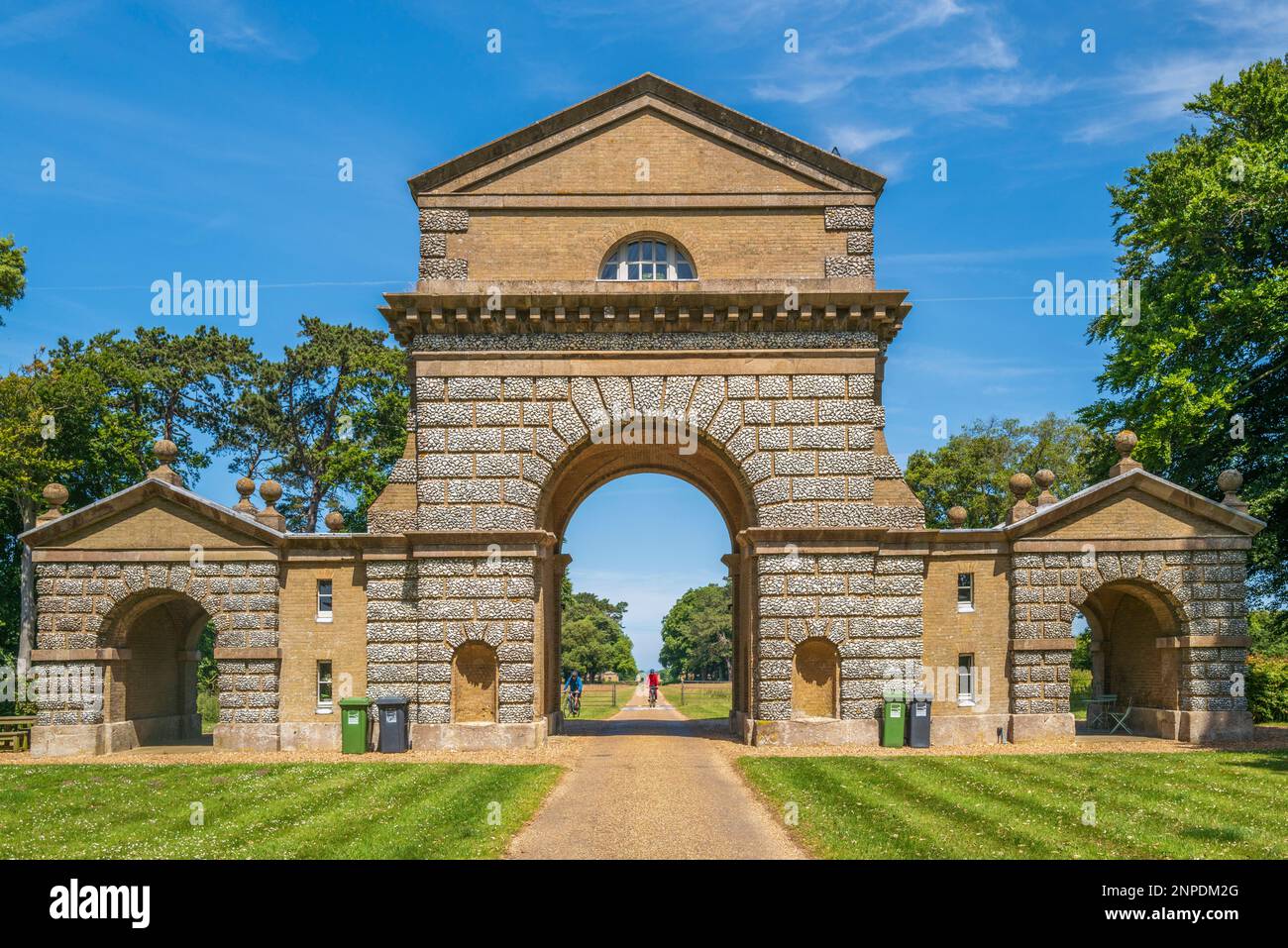 L'entrée sud de Holkham Hall à Norfolk. Banque D'Images