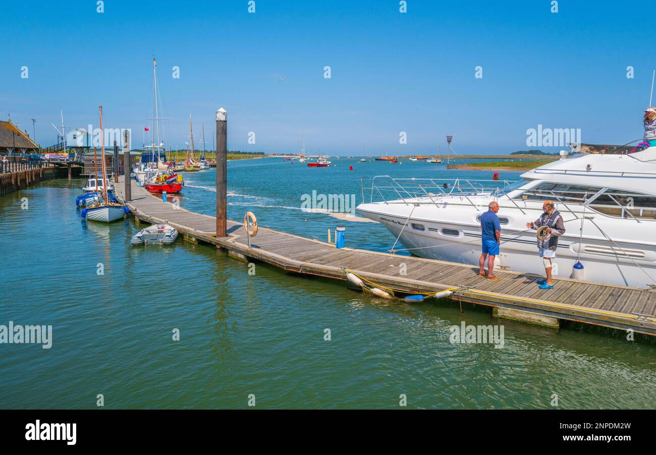 Vue sur le port de Wells à côté de la mer. Banque D'Images