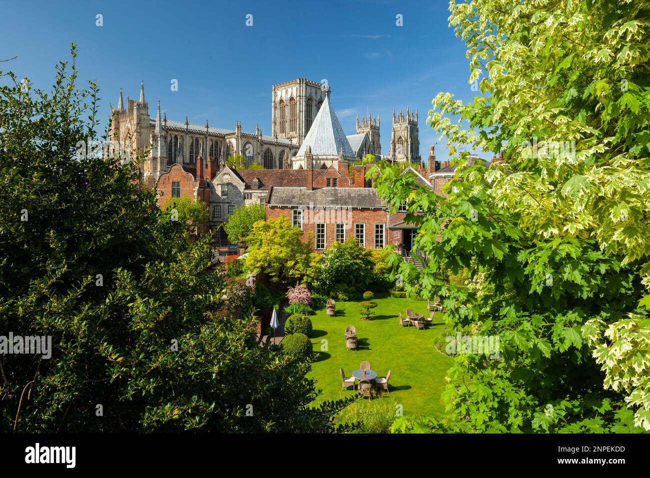 York Minster au printemps. Banque D'Images