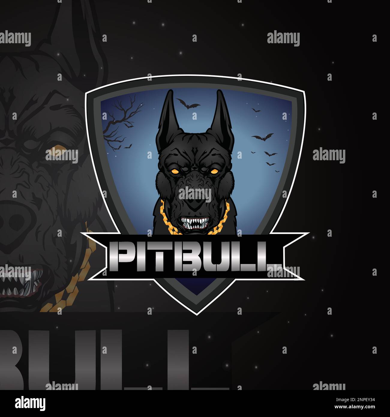 Chien Pitbull esport jeu mascotte modèle de logo, bulldog Illustration de Vecteur